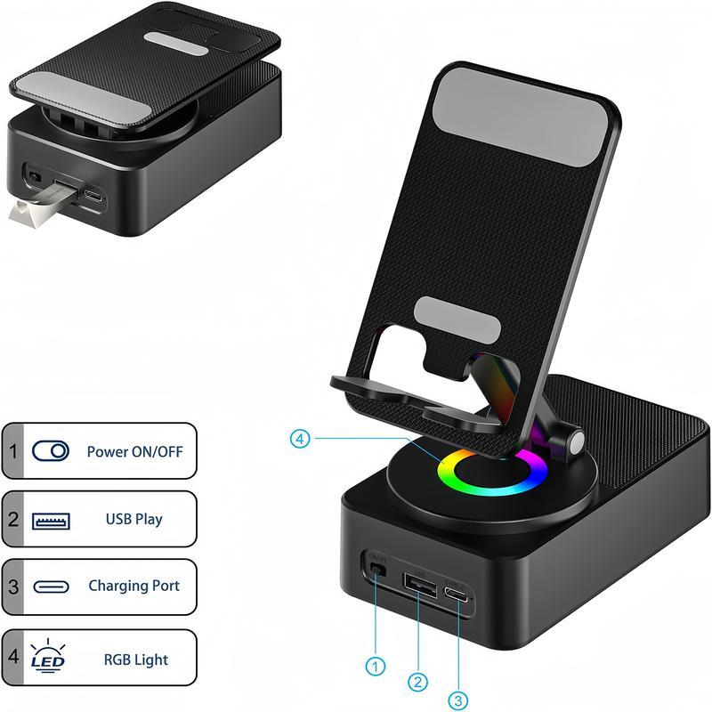 Wireless Audio Bluetooth Speaker 5in1 Phone Holder